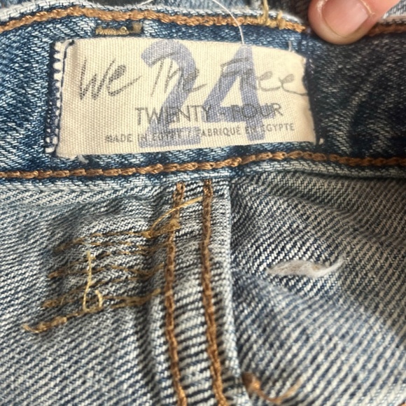 Free People Jean Shorts Button Fly Denim Size 24 We the free distressed - Picture 3 of 8